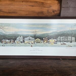 Norman Rockwell 1967 "Stockbridge Main Street At Christmas" Framed Print.